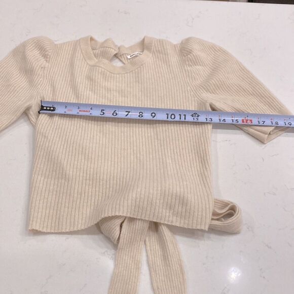 Reformation Alida Open Back Cashmere Sweater Cream Beige Size M - Picture 7 of 9